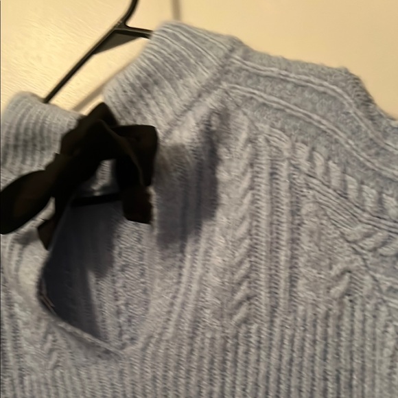 FRNCH Blue Turtleneck Cable Knit Sweater - Picture 4 of 7